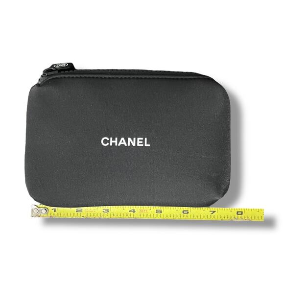Black Chanel Neoprene Cosmetic Pouch - New In Box - Picture 5 of 8